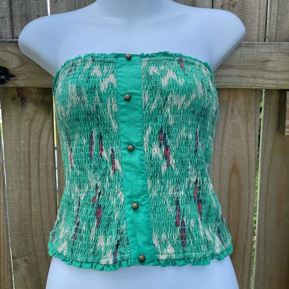 Staring at Stars for Urban Outfitters smocked strapless crop top - Picture 1 of 6